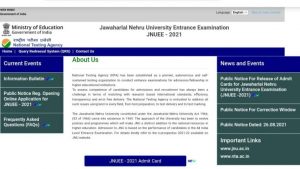 JNU Admit Card 2021