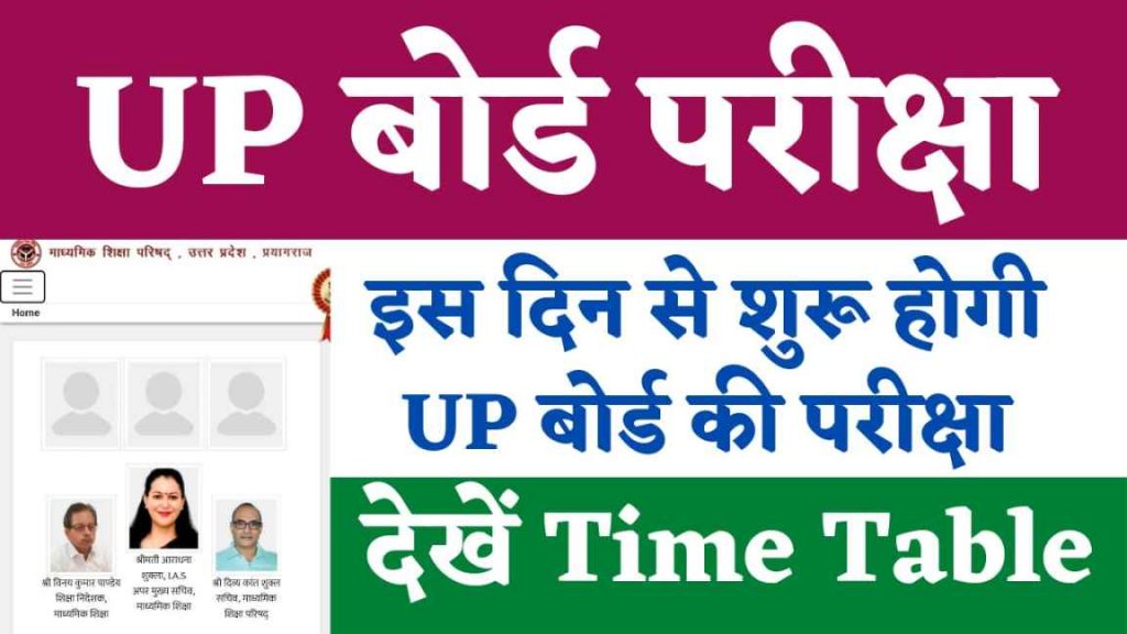 UP Board Time Table 2022 : UP Board Date Sheet 2022