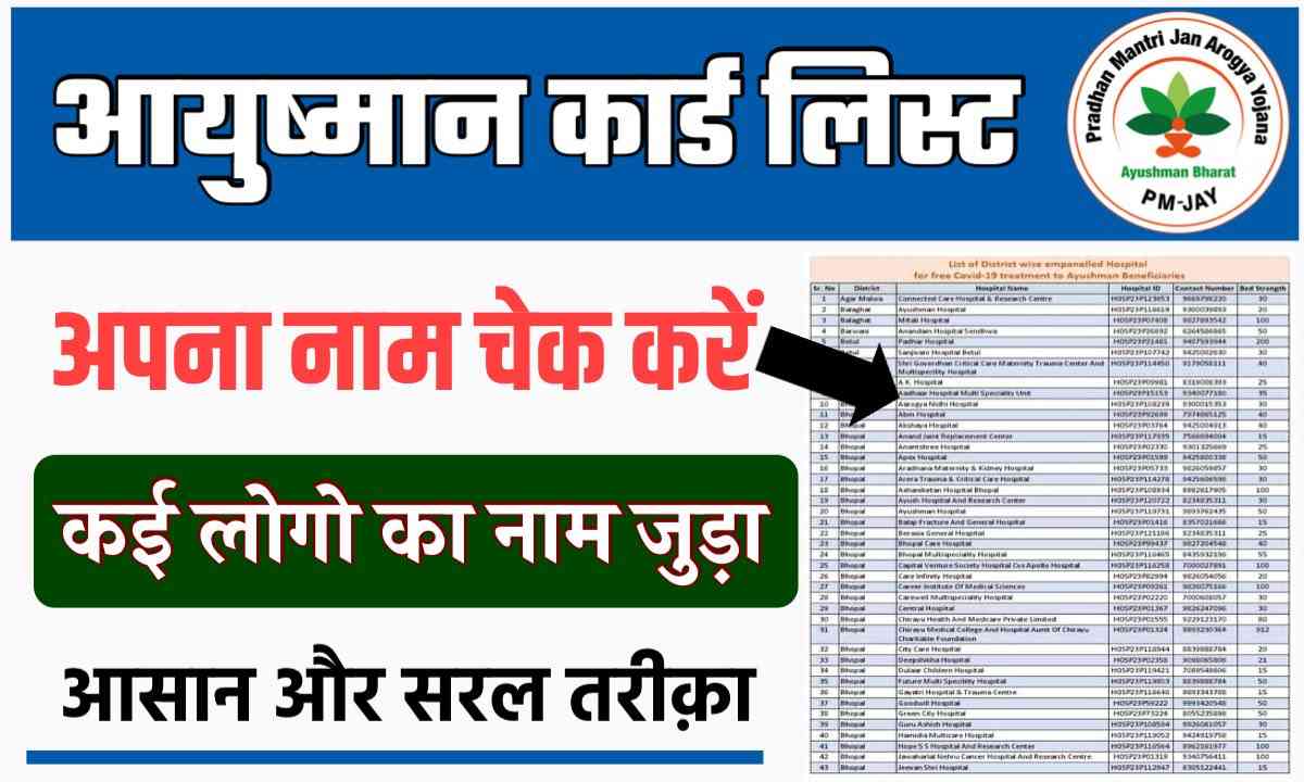 PMJAY LIST : जिनका नाम जुड़ा उनको मिलेगा अब फ्री इलाज चेक करें