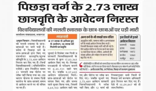 UP Scholarship Status March