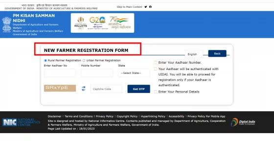 Kisan Yojana Registration