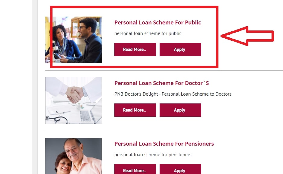 click on Personal Loan Scheme