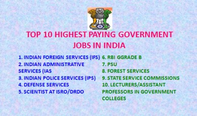 top 10 best govt jobs in india