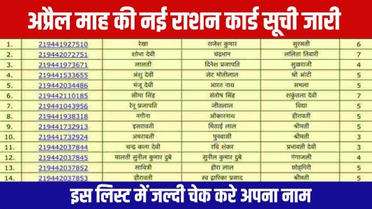 ration card april month list
