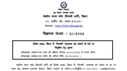 Bihar Constable GD Vacancy 2026 : Apply Online