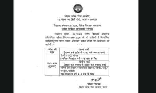 Bihar Special School Teacher Admit card Out 2026
