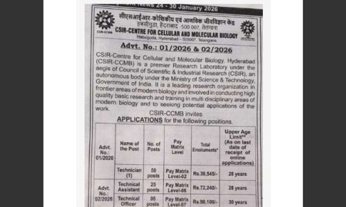 CSIR CCMB Notification 2026