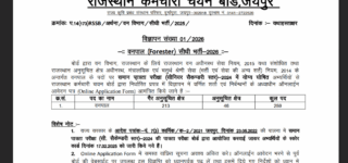 Rajasthan Forester Online Form 2026