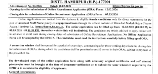 HP Assistant Staff Nurse Vacancy Notification 2026
