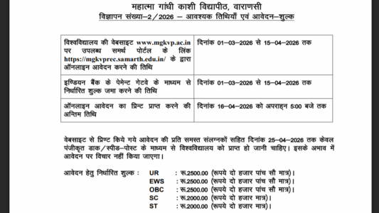 MGKVP Teaching Vacancy 2026