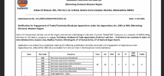 IOCL Western Region Apprentice Recruitment 2026