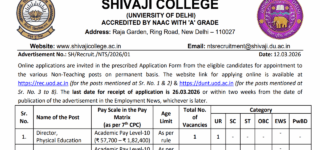 Delhi Shivaji College Non-Teaching Staff Recruitment 2026?