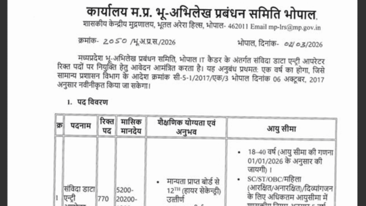 MP Data Entry Operator Recruitment 2026
