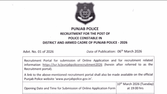 Punjab Police Constable Vacancy 2026