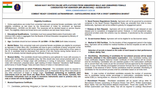 Navy Agniveer MR Musician