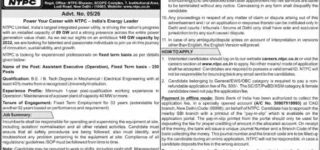 NTPC Assistant Executive Recruitment 2026