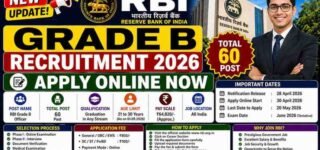 RBI Grade B Recruitment 2026 Apply Online for 60 Post