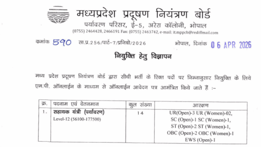 MPPCB Assistant Engineer vacancy 2026