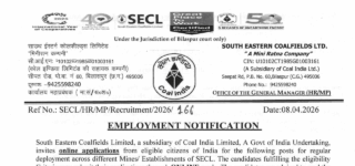 SECL Recruitment 2026