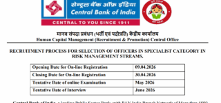 Central Bank of India SO Vacancy 2026