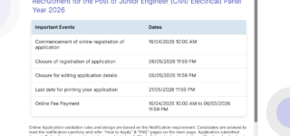 RBI JE Civil, Electrical Vacancy 2026